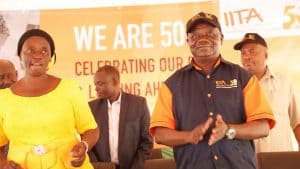 Picture of Victor Manyong and guest of honour Nkuvililwa Simkanga at the function