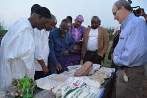 Picture of Nigeria’s Minister for Agriculture and Rural Development, Chief Audu Ogbe during visit IITA headquaters, Ibadan, Nigeria