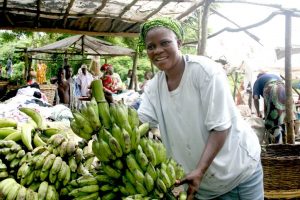 Picture of woman holding banana