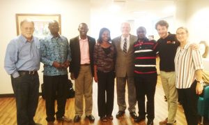 Picture of IITA staff visiting UF colleagues in Gainesville, Florida to discuss collaboration.