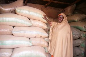 Picture of Maryam Muh’d at a soybean warehouse