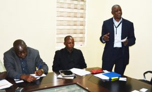 Picture of Head of IITA Abuja Station, Gbassey Tarawali, giving an overview of IITA