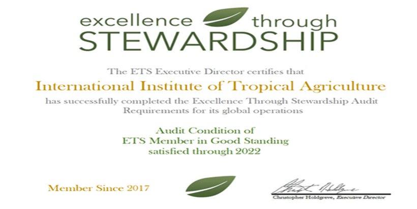IITA’s ETS certificate.