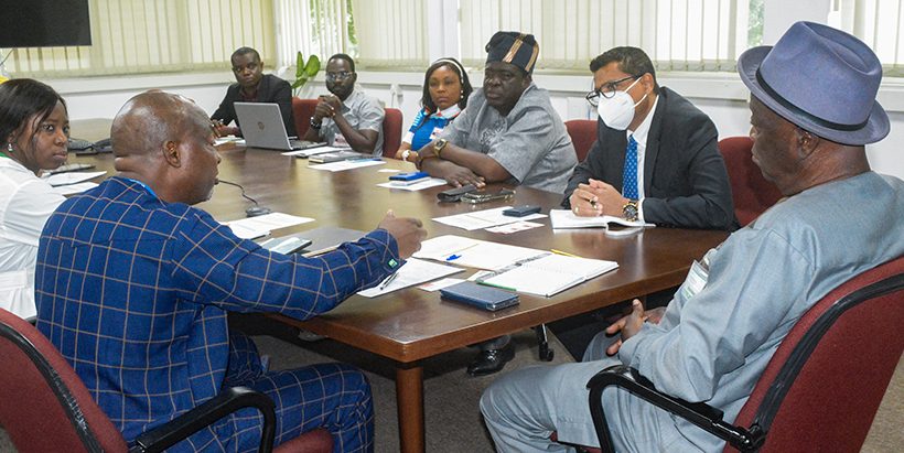 Prof. Sanni discussing next steps with the Ogun State team.