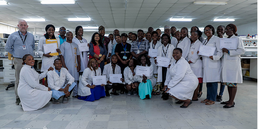 Workshop participants with their trainers after the training.