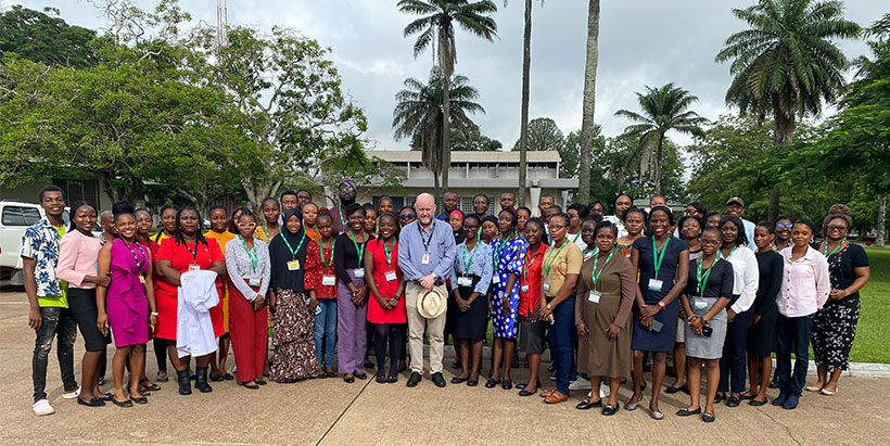  Beneficiaries of the hands-on training with Prof Abberton, IITA West Africa Hub Director and Head of the Genetic Resources Center