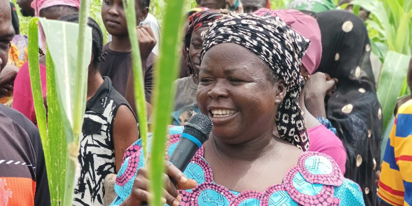  one of the participants in Demsa asking questions and giving a general vote of thanks to IITA.