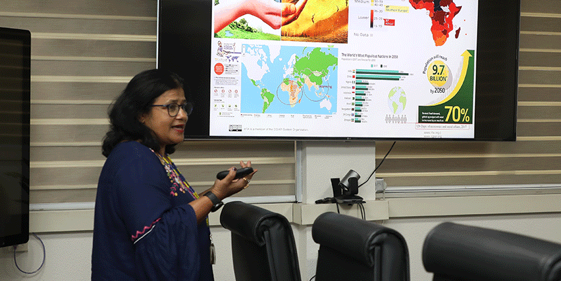 IITA Molecular Geneticist Ranjana Bhattacharjee highlighting the alarming trends concerning the depletion of forests in Africa.