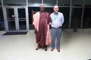 Permanent Secretary, FederalMinistry of Agriculture and Rural
Development with Michael
Abberton, Head of Genetic
Resources Center (GRC), IITA.