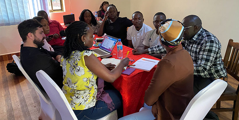 Participants in a break out discussion during the BBTV project launching meeting. 