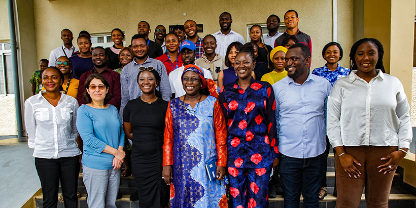 The NFWP team with members of the IITA Youth Agripreneurs.