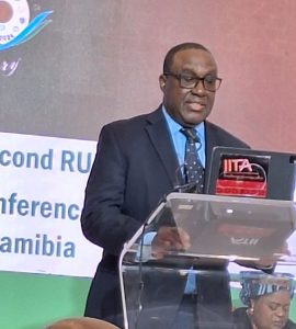 IITA Director General and CGIAR Regional Director for Continental Africa Dr. Simeon Ehui during his solidarity speech at RUFORUM.