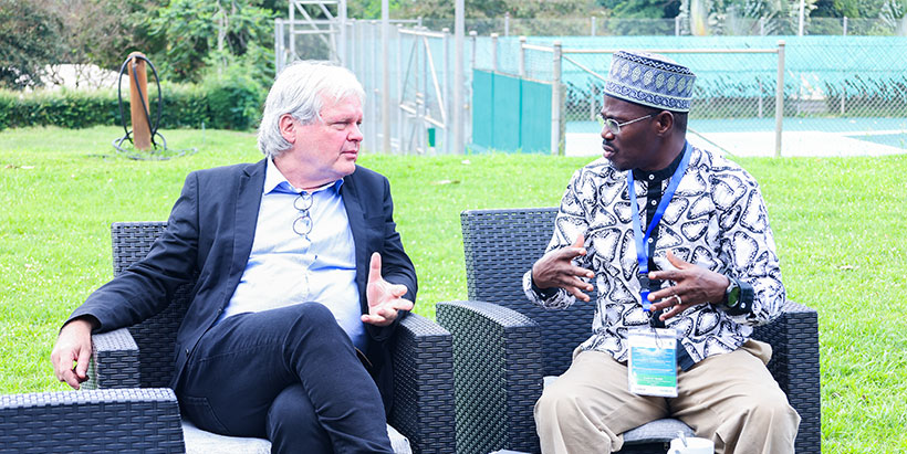 IITA DDG-R4D Bernard Vanlauwe and ECOWAS Director for Agriculture and Rural Development Alain Sy Traore discussing about the collaboration between the two organizations.