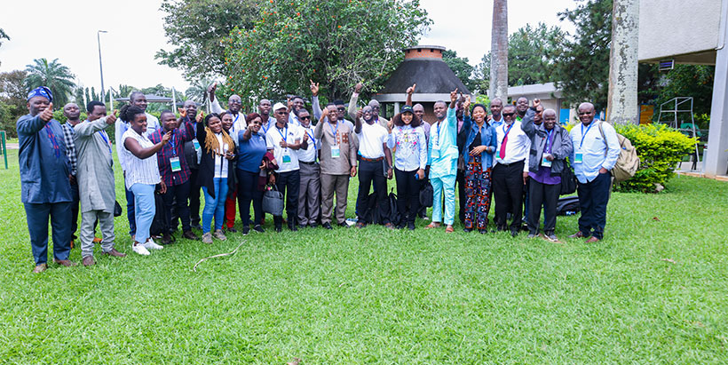 The ECOWAS team after a successful familiarization tour of the Regional Hub.