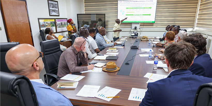 Dr Chrys Akem, TAAT Program Coordinator, presenting the TAAT scaling model to the delegates.