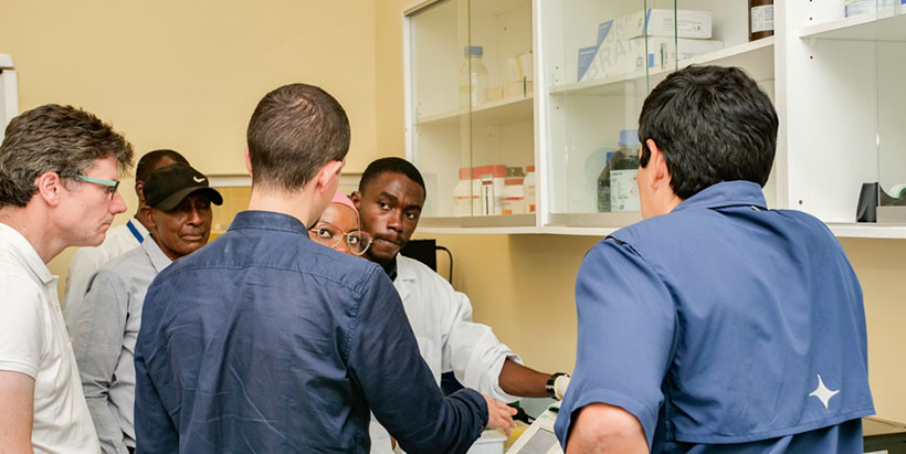 IITA and Biotalys team discussing progress of the project and optimizing laboratory protocols.