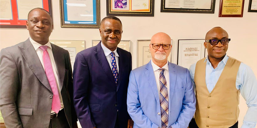 The IITA team with the U.S. Soybean Export Council (USSEC) team during the handing over ceremony.