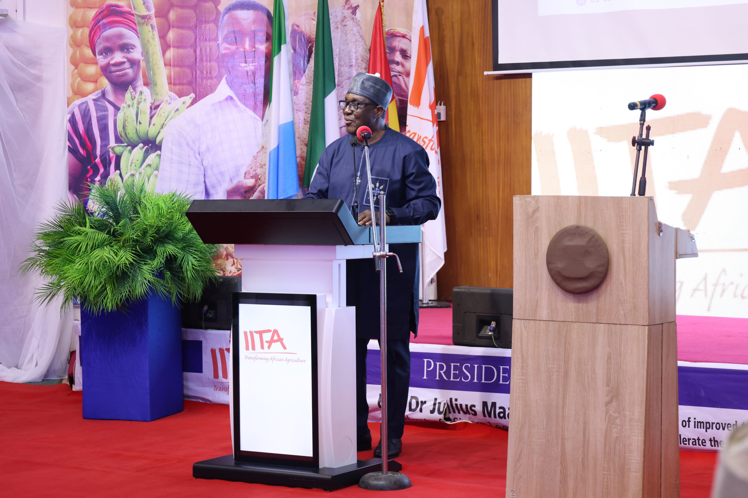 Dr Simeon Ehui, IITA Director General and CGIAR Regional Director for Africa giving opening remarks.