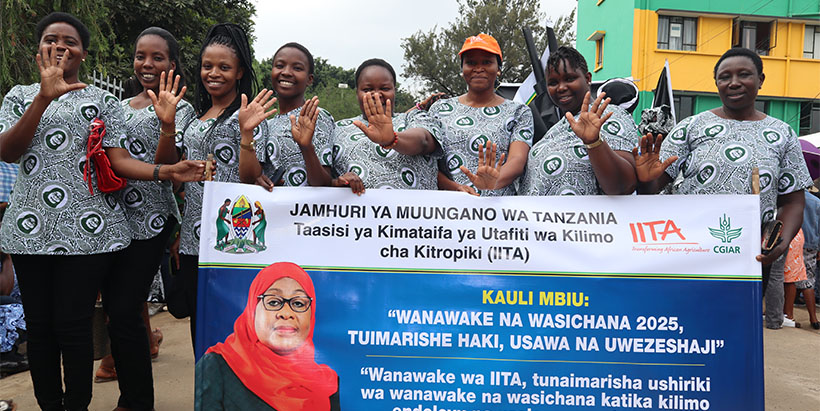  IITA team in group photo during celebration of IWD. (Photo: Hadi-IITA)