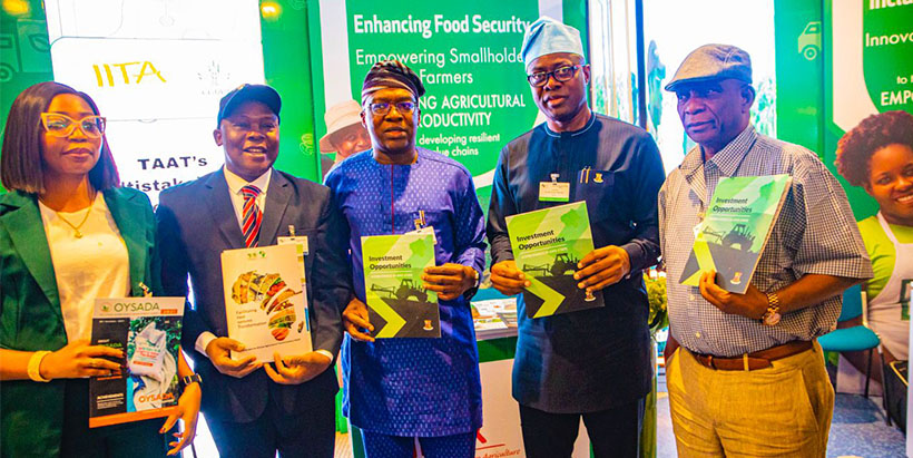 The IITA team with Oyo State Governor, H.E. Engineer Seyi Makinde and IITA Director of Private Sector Partnerships, Dr Debo Akande during the Africa Business Forum (ABF) 2025 in Addis Ababa, Ethiopia.