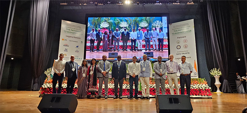 (m) IITA Director General, Dr Simeon Ehui with other panelists at the Evergreen Revolution 2.0 plenary in India