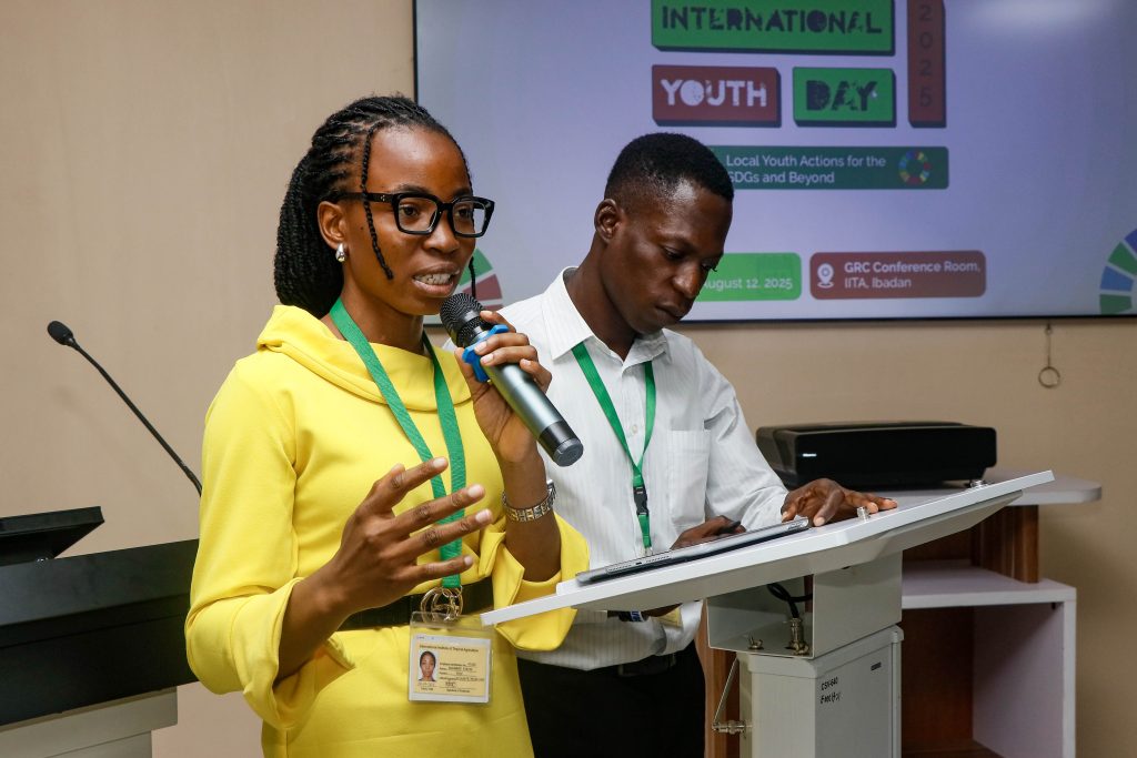 Muhammed Farida and her partner, Ariyo Omole from Group A, presenting their argument during one of the debate sessions.