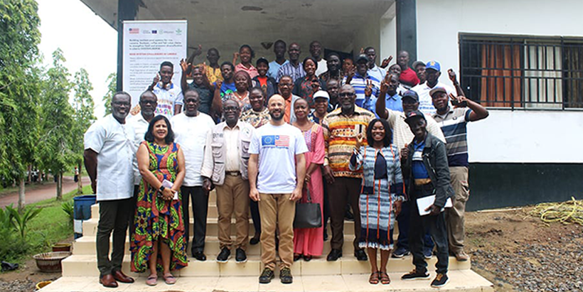 The facilitators of the training with the participants.