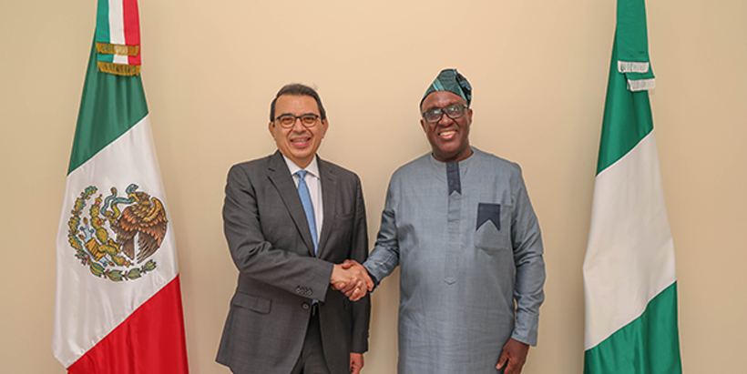 His Excellency Alfredo Miranda, Ambassador of Mexico with Dr Simeon Ehui