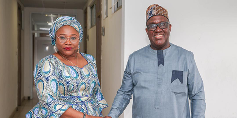 IITA Director General and CGIAR Regional Director for Continental Africa, Dr Simeon Ehui with the Permanent Secretary, Dr Chinyere Ijeoma Akujobi