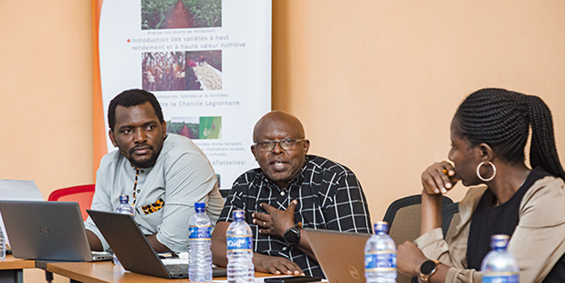 IITA Burundi staff member highlighting previous IITA activities in the proposed project locations (Kirundo, Muyinga, and Ngozi Provinces).