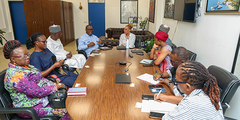 Dr Simeon Ehui with Mohamed Malick Fall,and the IITA and World Bank team