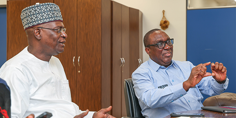 Dr Simeon Ehui with Mohamed Malick Fall during discussions
