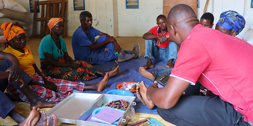Members during a savings group meeting.