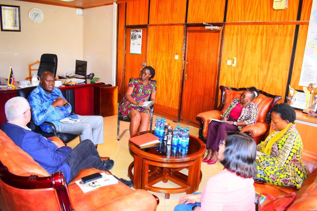 IITA delegation and KALRO team at the office of the KALRO DG during discussion.